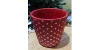 Red ceramic flowerpot